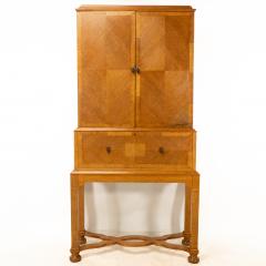 Charles Spooner Charles Spooner Arts Crafts Oak Secretaire Cabinet with Serpentine Stretchers - 4182815