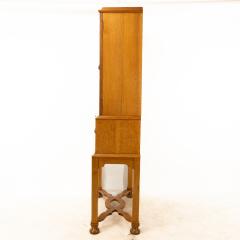 Charles Spooner Charles Spooner Arts Crafts Oak Secretaire Cabinet with Serpentine Stretchers - 4182817