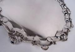 Charles Stuart Harris English Edwardian Georgian Sterling Silver Shell Scroll Salver 1913 - 4247018