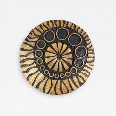 Charles Sucsan Whimsical gold and black ceramic wall decoration by Charles Sucsan - 1173434