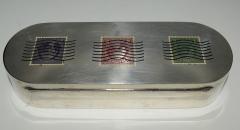 Charles Thomae Sterling Silver Enamel Stamp Box - 4291391