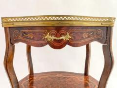 Charles Topino Charles Topino Style French Transitional Marquetry Design Side End Table Pair - 2865854