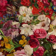 Charles Verlat Very large antique Belgian still life painting of fruits and flowers - 4584864