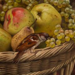 Charles Verlat Very large antique Belgian still life painting of fruits and flowers - 4584866