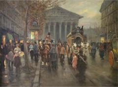 Charles Vignon Parisian Street Scene Oil Painting - 4319628