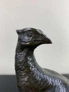 Charles Virion Bronze Study by Charles Virion a Figural Study of a Pheasant Family and a Snail - 2487751