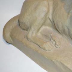 Charles Virion Charles Virion 1920 Antique Gray Terracotta Sculpture of a German Shepherd Dog - 528215