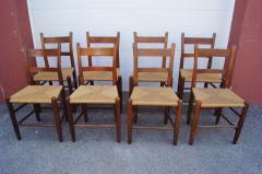 Charles Webb Set of Eight Teak and Rush Dining Chairs by Charles Webb - 1606423