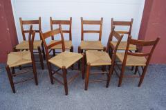 Charles Webb Set of Eight Teak and Rush Dining Chairs by Charles Webb - 1606424