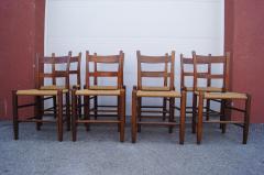 Charles Webb Set of Eight Teak and Rush Dining Chairs by Charles Webb - 1606425