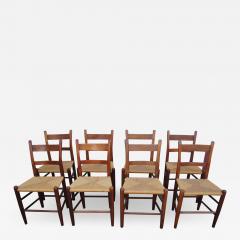 Charles Webb Set of Eight Teak and Rush Dining Chairs by Charles Webb - 1637653