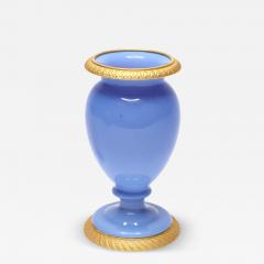 Charles X Blue Opaline Small Vase c 1825 - 3561248