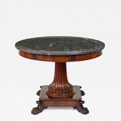 Charles X Mahogany Marble Gueridon Center Table - 791180