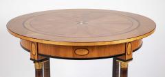 Charles X Satinwood Round Four Column Center Table - 4610736