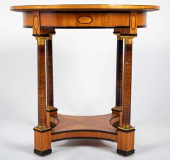 Charles X Satinwood Round Four Column Center Table - 4610737