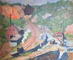 Charles Yarnall Abbott American Impressionist oil painting titled The Quarry by Yarnell Abbott - 4636159