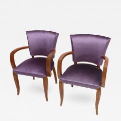 Charles van Beerleire Pair of Purple Art Deco Armchairs - 264594