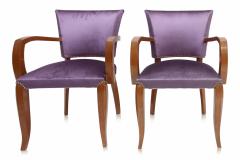 Charles van Beerleire Pair of Purple Art Deco Armchairs - 264595