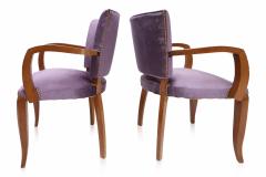 Charles van Beerleire Pair of Purple Art Deco Armchairs - 264596