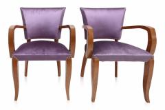Charles van Beerleire Pair of Purple Art Deco Armchairs - 264597