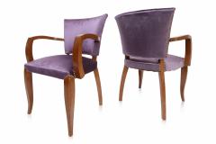 Charles van Beerleire Pair of Purple Art Deco Armchairs - 264598