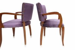 Charles van Beerleire Pair of Purple Art Deco Armchairs - 264600