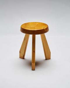 Charlotte Perriand Blonde Pine Sandoz Stool by Charlotte Perriand France c 1963 - 4759966