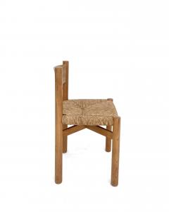 Charlotte Perriand CHARLOTTE PERRIAND PAIR OF MERIBEL ELM AND RUSH DINING CHAIRS LES ARCS C 1960 - 4628224