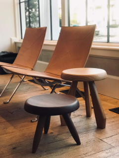 Charlotte Perriand CHARLOTTE PERRIAND TABOURET BERGER STOOL IN WALNUT - 3595058