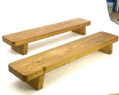 Charlotte Perriand Charlotte Perrand style pair of sturdy solid pine coffee table or benches - 1639927