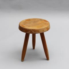 Charlotte Perriand Charlotte Perriand 1950s Low Solid Oak Berger Stool - 4272777