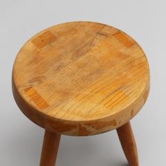Charlotte Perriand Charlotte Perriand 1950s Low Solid Oak Berger Stool - 4272779