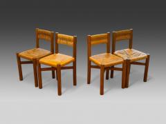 Charlotte Perriand Charlotte Perriand French Mid Century Early Straw Back Meribel Chairs c 1946 - 4011608