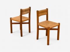 Charlotte Perriand Charlotte Perriand French Mid Century Early Straw Back Meribel Chairs c 1946 - 4011615