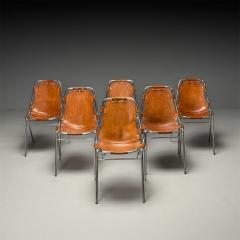 Charlotte Perriand Charlotte Perriand French Mid Century Modern Dining Chairs Distressed Leather - 4094496