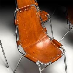 Charlotte Perriand Charlotte Perriand French Mid Century Modern Dining Chairs Distressed Leather - 4094497