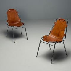 Charlotte Perriand Charlotte Perriand French Mid Century Modern Dining Chairs Distressed Leather - 4094500