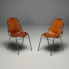 Charlotte Perriand Charlotte Perriand French Mid Century Modern Dining Chairs Distressed Leather - 4094501