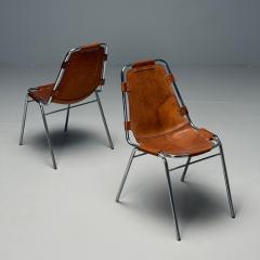 Charlotte Perriand Charlotte Perriand French Mid Century Modern Dining Chairs Distressed Leather - 4094502