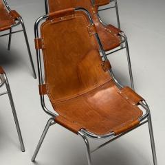 Charlotte Perriand Charlotte Perriand French Mid Century Modern Dining Chairs Distressed Leather - 4094503