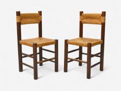 Charlotte Perriand Charlotte Perriand French Modern Straw Wood Six Dining Chairs France 1960s - 4187809