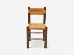 Charlotte Perriand Charlotte Perriand French Modern Straw Wood Six Dining Chairs France 1960s - 4187811