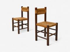 Charlotte Perriand Charlotte Perriand French Modern Straw Wood Six Dining Chairs France 1960s - 4187814