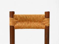 Charlotte Perriand Charlotte Perriand French Modern Straw Wood Six Dining Chairs France 1960s - 4187817