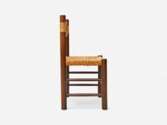 Charlotte Perriand Charlotte Perriand French Modern Straw Wood Six Dining Chairs France 1960s - 4187821
