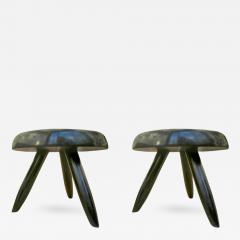 Charlotte Perriand Charlotte Perriand Rare Genuine Pair of Black Tripod Stools - 374143