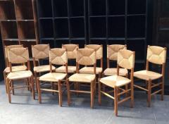 Charlotte Perriand Charlotte Perriand Rare Set of Ten Rush Bauche Chairs - 376976