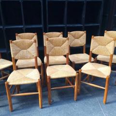 Charlotte Perriand Charlotte Perriand Rare Set of Ten Rush Bauche Chairs - 376977