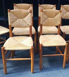 Charlotte Perriand Charlotte Perriand Rare Set of Ten Rush Bauche Chairs - 376978