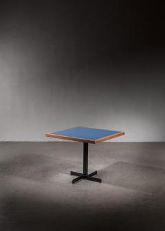 Charlotte Perriand Charlotte Perriand blue laminate and pine Cafe Table Les Arcs France 1960s - 2960144